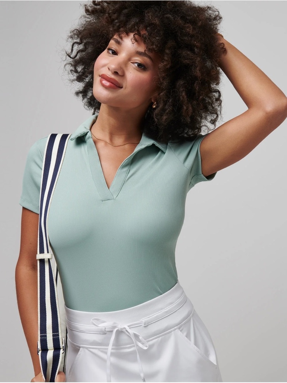 Travis Mathew Moveknit Vneck Polo Jade XXL